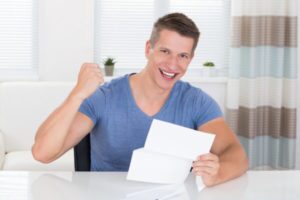 man excited